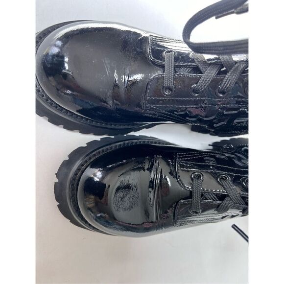 Jeffrey Campbell Womens Black Crinkle Patent Leather Side Zip Demode Boot Size 9 - Picture 4 of 7